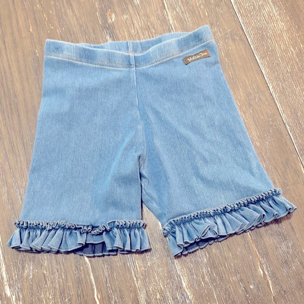 Girls Matilda Jane denim ruffle shorts